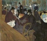 Self portrait in the crowd, at the Moulin Rouge toulouse-lautrec